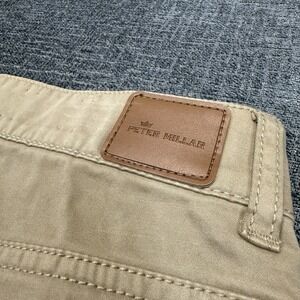 Peter Millar Signature Sateen Five Pocket Pant Mens 40x28 Beige Golf Stretch